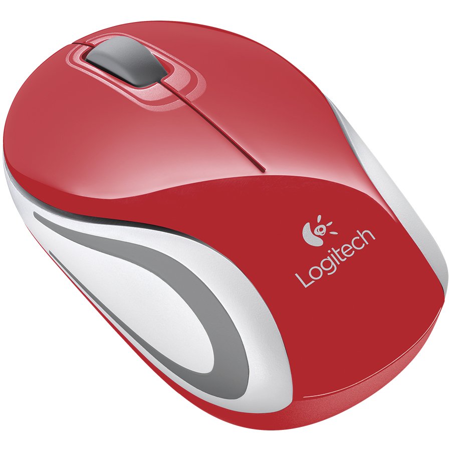 Logitech M187 Wireless Mini Mouse - Red