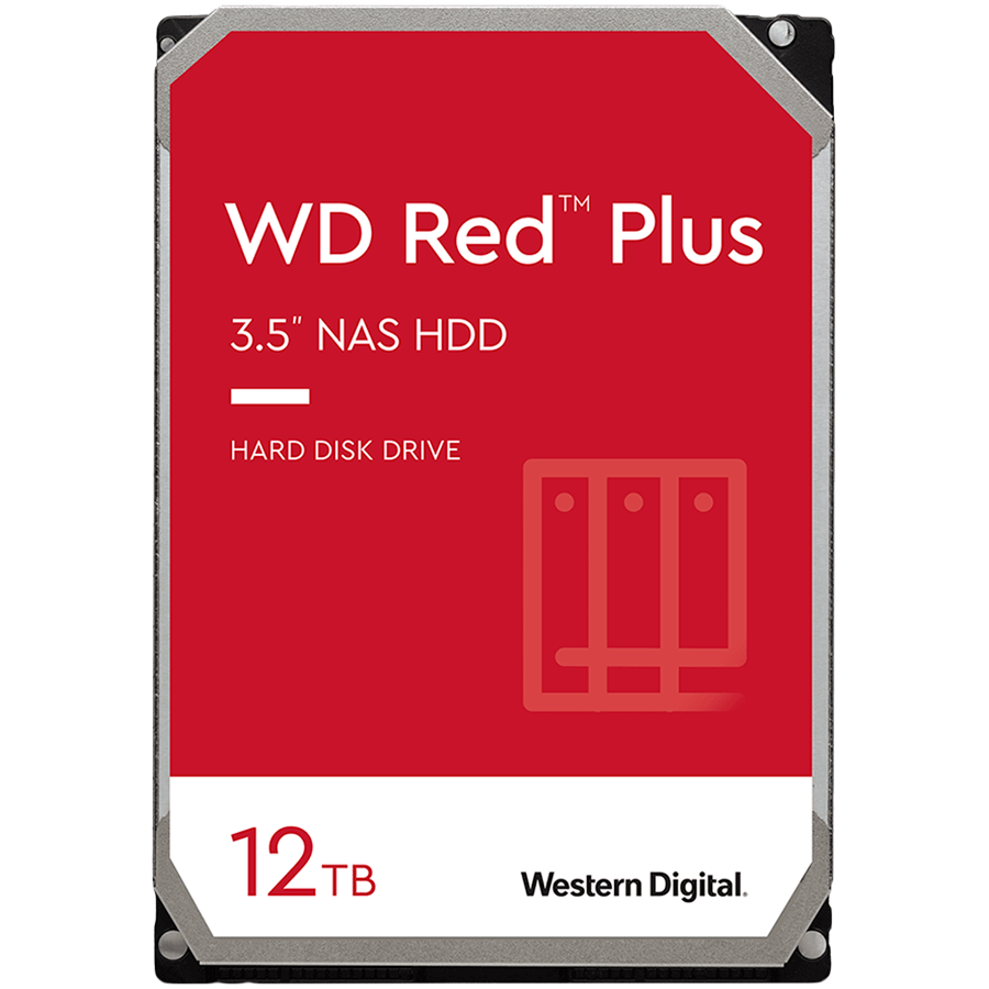 HDD NAS WD Red Plus (3.5'', 12TB, 256MB, 7200 RPM, SATA 6 Gb/s) by Western Digital – product photo