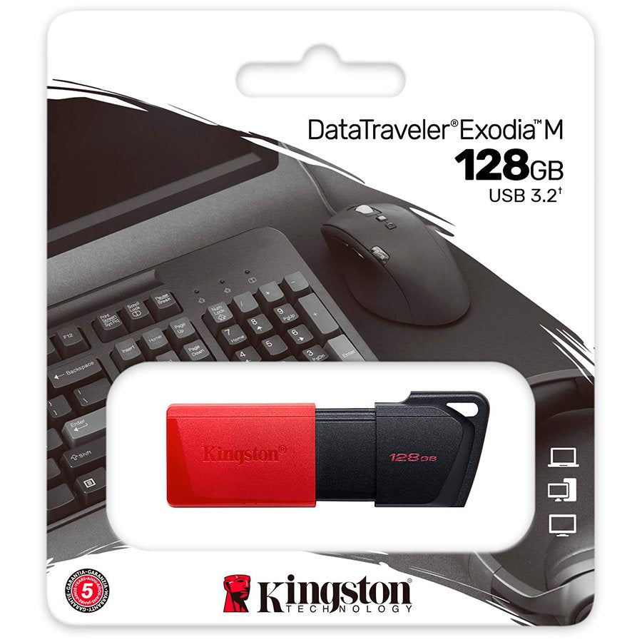 Kingston 128GB USB3.2 Gen1 DataTraveler Exodia M (Black + Red) – alternate product view 3