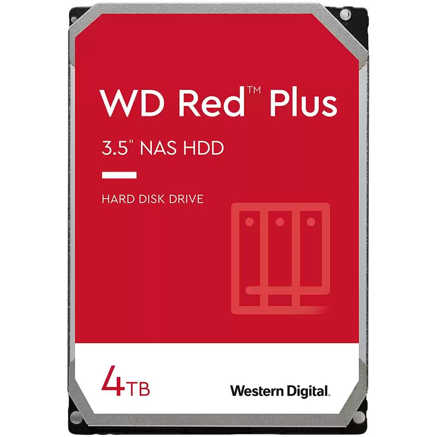 HDD NAS WD Red Plus (3.5'', 4TB, 256MB, 5400 RPM, SATA 6 Gb/s) by Western Digital – product photo
