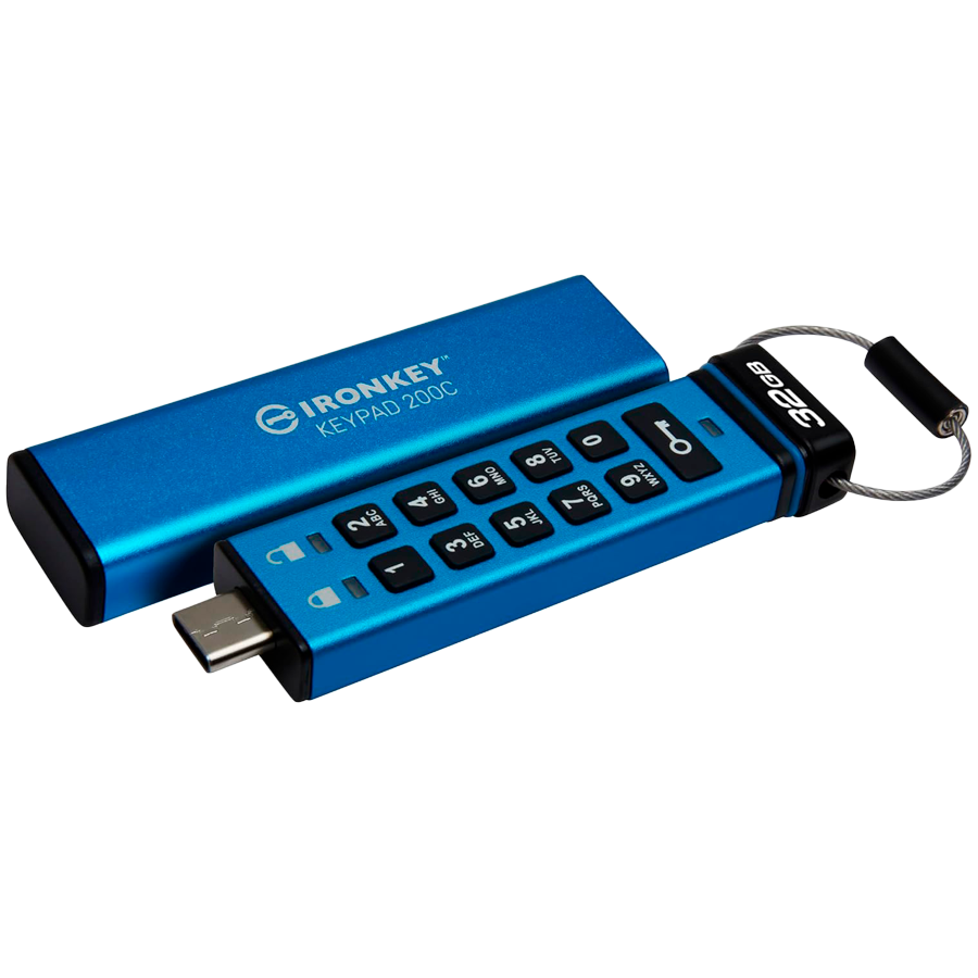 Kingston 32GB USB-C IronKey Keypad 200C, FIPS 140-3 Lvl 3 (Pending) AES-256 – alternate product view 2
