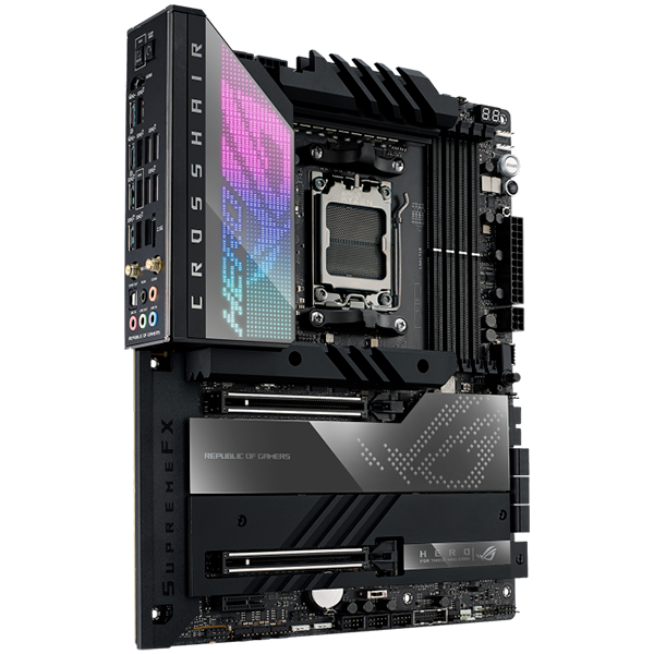 ASUS ROG CROSSHAIR X670E HERO AM5 ATX gaming MB – alternate product view 2