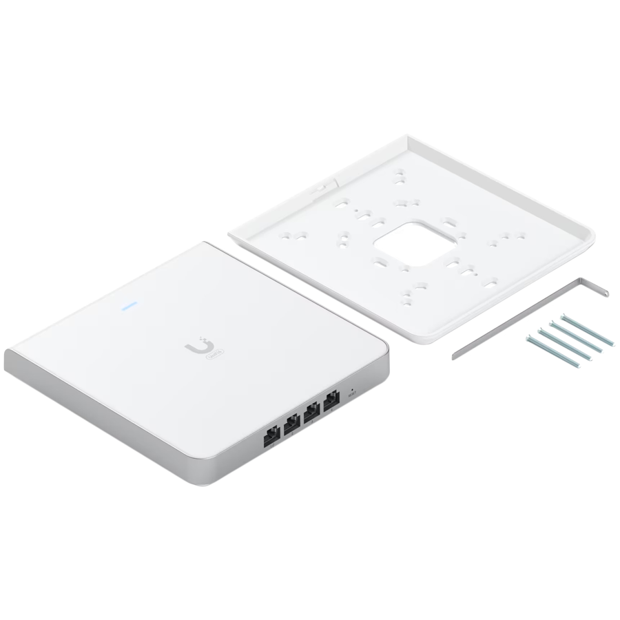 UBIQUITI U6 Enterprise In-Wall, 10 spatial streams, 115 m² (1,250 ft²) coverage, 600+ connected devices, Powered – view 2