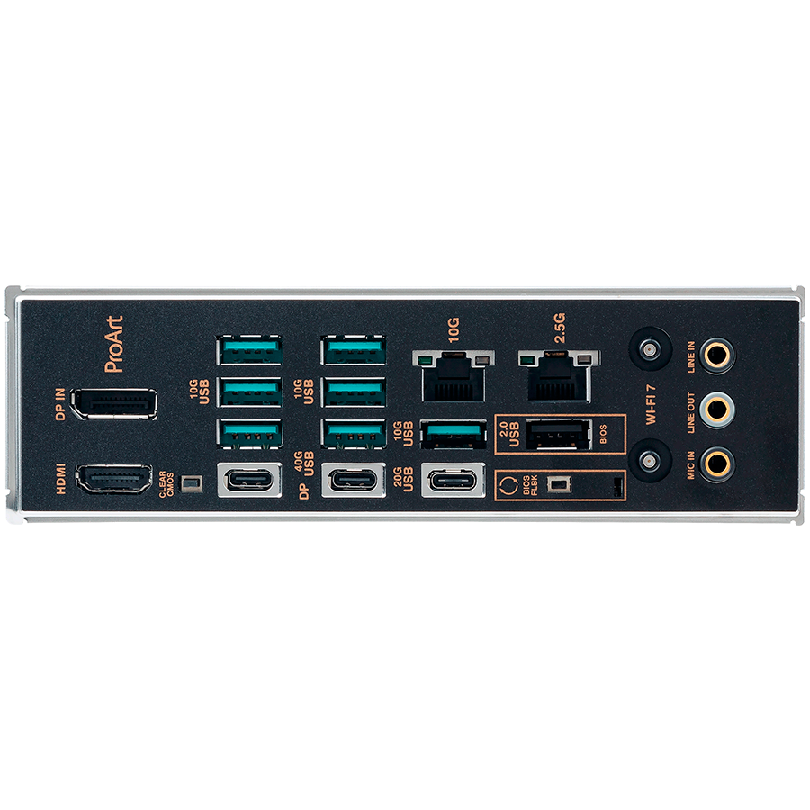 ASUS PROART X870E-CREATOR WIFI AM5 ATX professional MB - AMD X870E 4xDIMM DDR5 4xM.2 4xSATA PCIe 5.0 10Gb + 2.5Gb Ethernet WiFi 7 + Bluetooth 1xHDMI 2xUSB4 40Gbps ports (USB Type-C) with Aura Sync - image 3