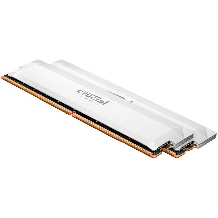 Crucial Pro OC 64GB Kit (2x32GB) DDR5-6000 UDIMM CL40 White
