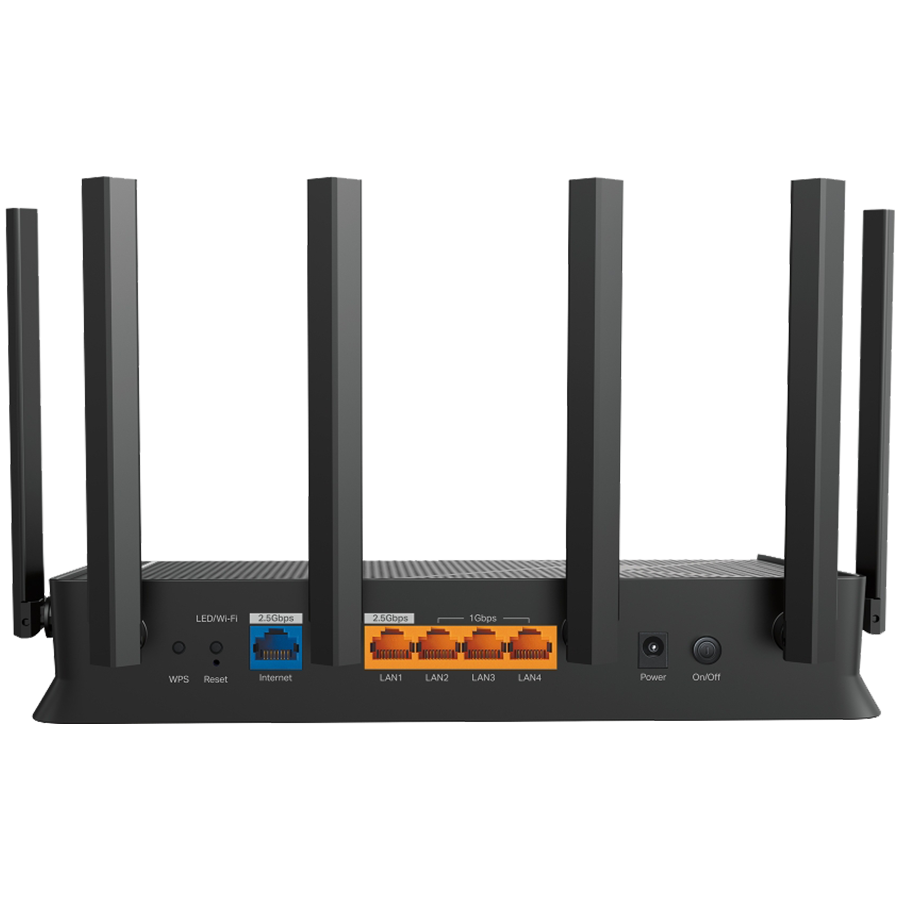 TP-Link Dual-Band BE6500 Wi-Fi 7 Router, 688Mbps at 2.4GHz, 5764Mbps at 5GHz, 6 antennas, 2.0GHz quad core CPU, – view 3