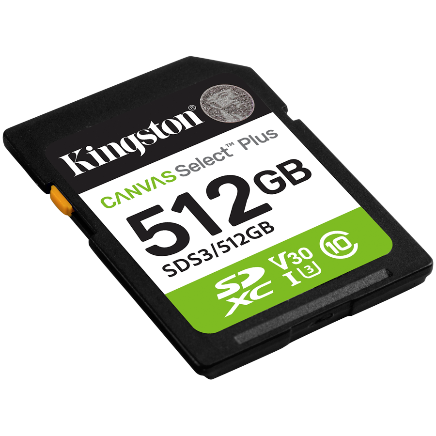 KINGSTON 512GB SDXC Canvas Select Plus Gen3 150MB/s C10 UHS-I U3 V30 – alternate product view 2