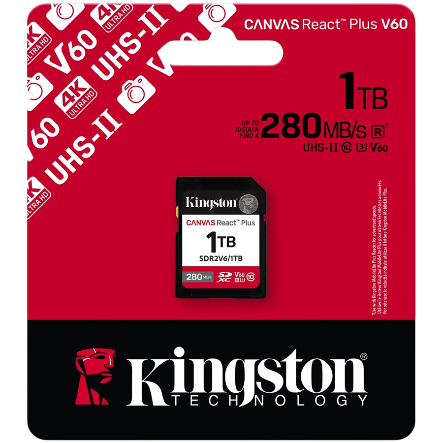 Kingston 1TB SDXC Canvas React Plus SDXC UHS-II 280R/150W U3 V60 – alternate product view 3