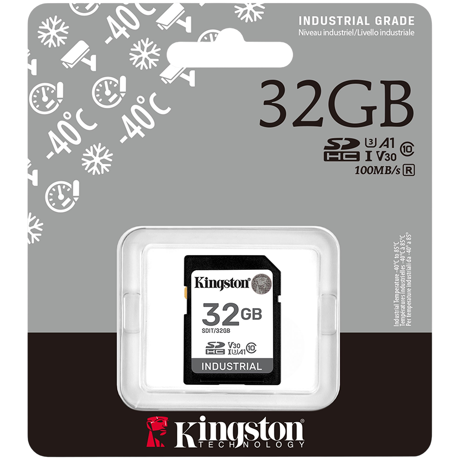 Kingston 32GB SDHC Industrial -40C to 85C C10 UHS-I U3 V30 A1 pSLC – alternate product view 3