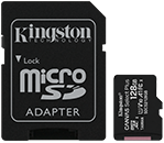 Kingston 128GB Canvas Select Plus microSD card with adapter
