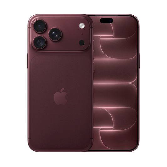 Apple iPhone 18 Pro Max in Burgundy, shown from the front and back