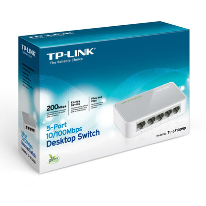 Switch TP-Link TL-SF1005D, 5-Port RJ45 10/100Mbps desktop switch, Fanless, Auto Negotiation/Auto MDI – view 3