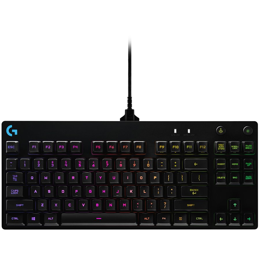 Logitech G Pro Tkl Corded Mechanical Gaming Keyboard - Black - USB - Tactile