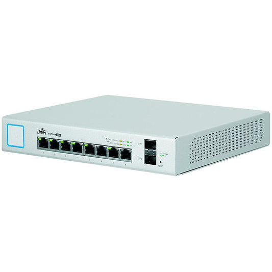 "Ubiquiti 8-Port Fully Managed PoE+ Gigabit Switch with 2 SFP ports,150W Power Supply, EU" – product photo