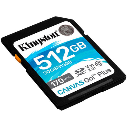 Kingston 512GB SDXC Canvas Go Plus 170R C10 UHS-I U3 V30 – alternate product view 2