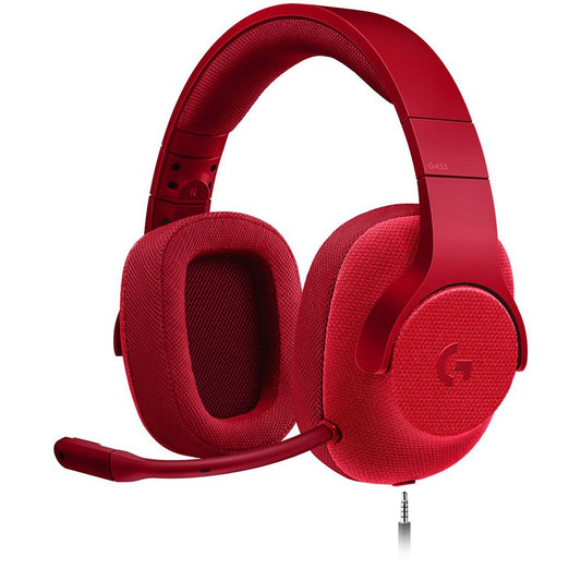 Logitech G433 Wired Gaming Headset 7.1 - Fire Red - 3.5 Mm - USB Dac