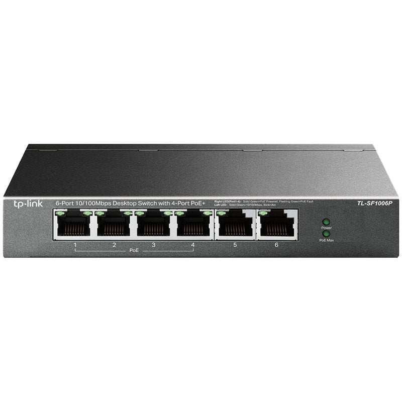 4-port 10/100Mbps Unmanaged PoE+ Switch with 2 10 by TP-Link – product photo