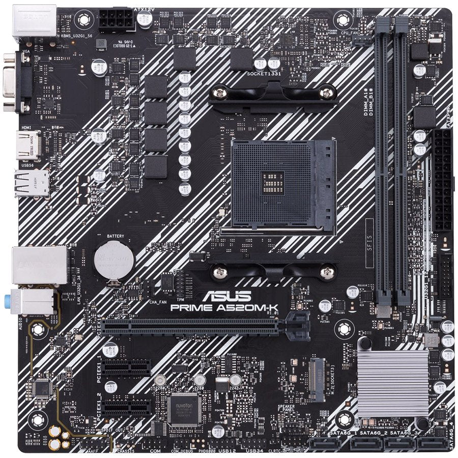 ASUS PRIME A520M-K AM4 mATX MB - AMD A520 2xDIMM DDR4 1xM.2 4xSATA PCIe 3.0 1Gb Ethernet 1xD-SUB 1xHDMI - image 2