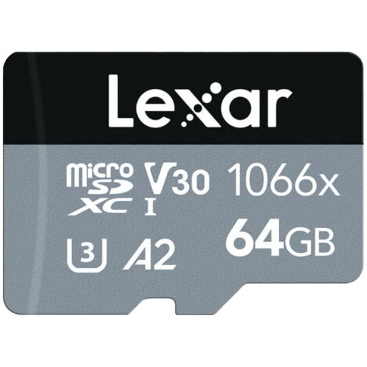 Lexar 64GB High-Performance 1066x microSDXC UHS-I, up to 160MB/s read 70MB/s write C10 A2 V30 U3 – product image
