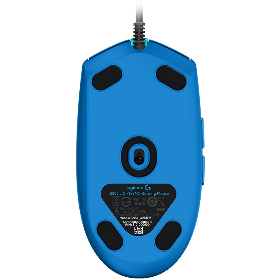 Logitech G203 Lightsync Corded Gaming Mouse - Blue - USB – alternate product view 4