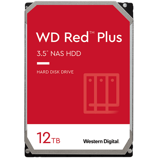 HDD NAS WD Red Plus (3.5'', 12TB, 256MB, 7200 RPM, SATA 6 Gb/s) by Western Digital – product photo