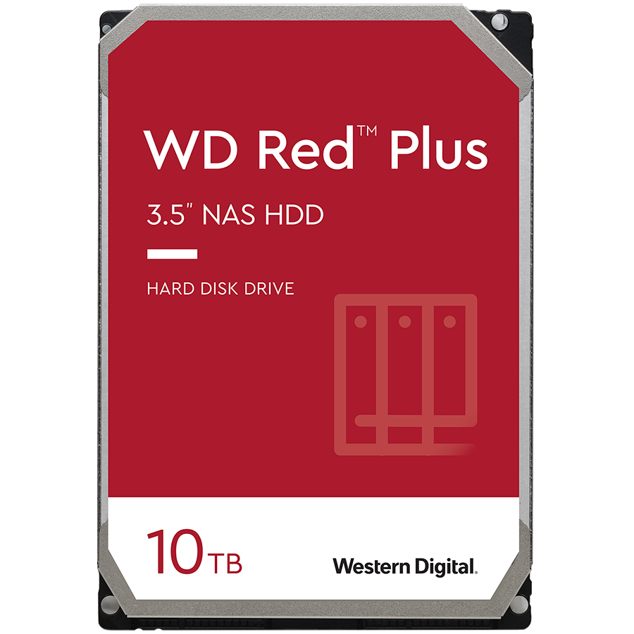 HDD NAS WD Red Plus (3.5'', 10TB, 256MB, 7200 RPM, SATA 6 Gb/s) by Western Digital – product photo