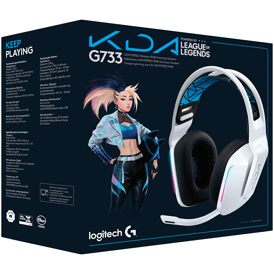 Logitech G733 Lol Lightspeed Wireless RGB Gaming Headset - K da