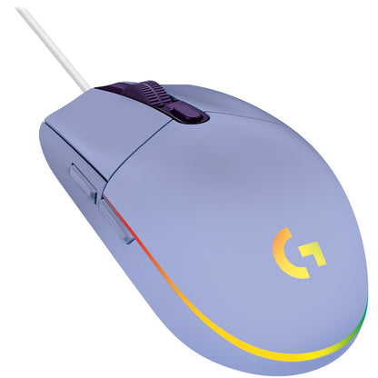Logitech G203 Lightsync Corded Gaming Mouse - Lilac - USB