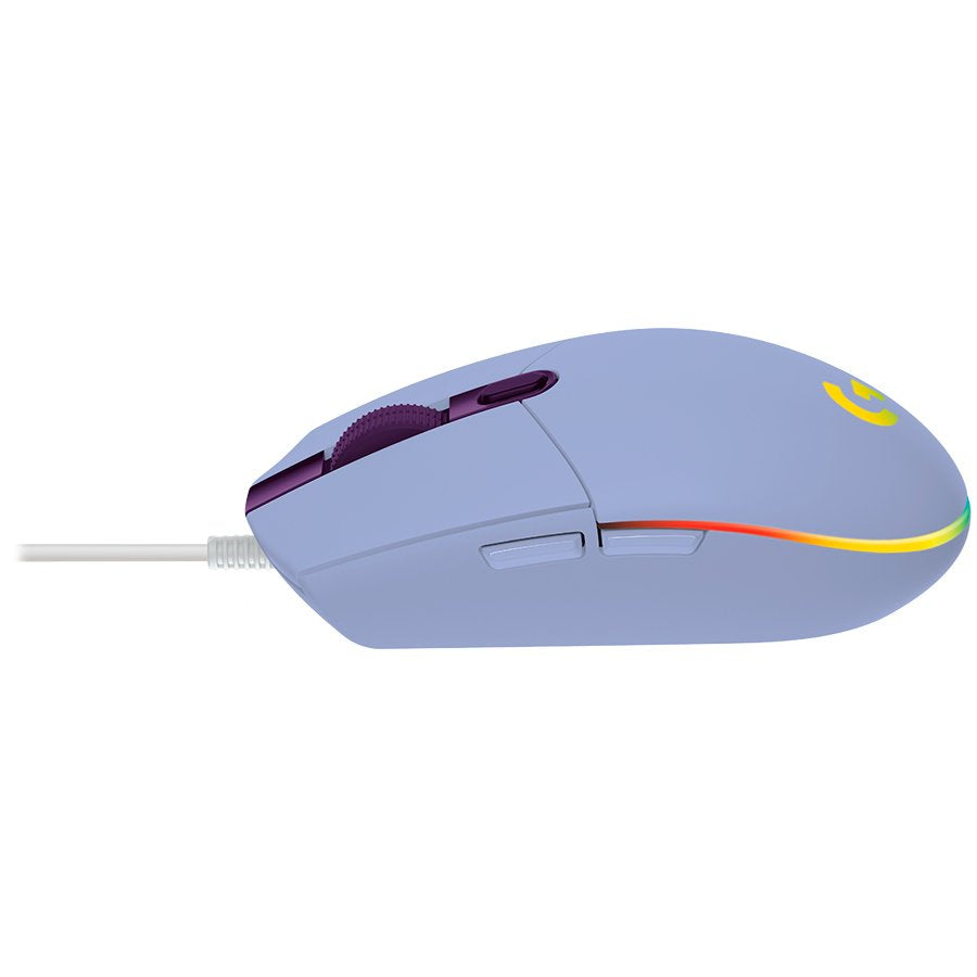 Logitech G203 Lightsync Corded Gaming Mouse - Lilac - USB – alternate product view 3