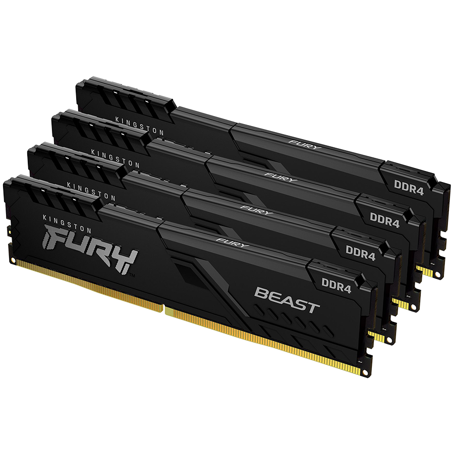 Kingston DRAM 128GB 3600MT/s DDR4 CL18 DIMM (Kit of 4) FURY Beast Black