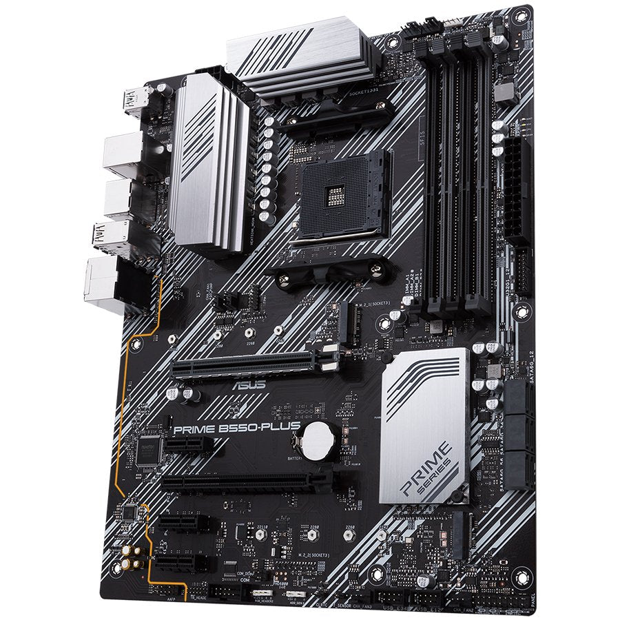 ASUS PRIME B550-PLUS AM4 ATX MB - AMD B550 4xDIMM DDR4 2xM.2 6xSATA PCIe 4.0 1Gb Ethernet 1xDisplayPort 1xHDMI with Aura Sync RGB headers support - image 2