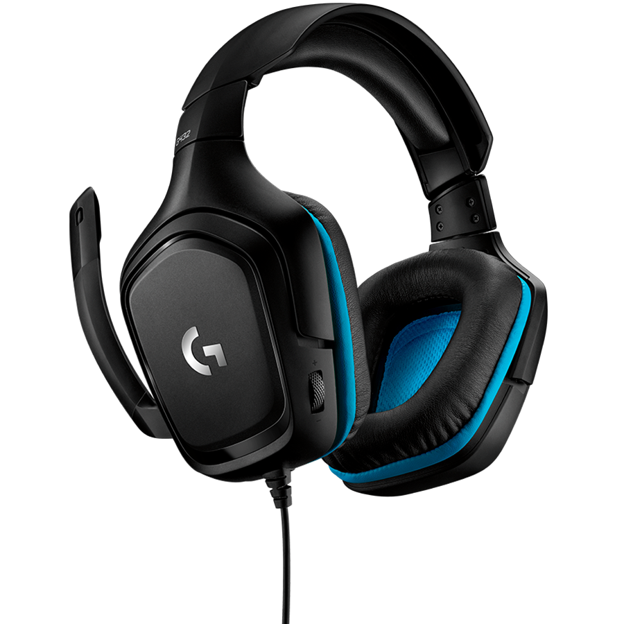 Logitech G432 Wired Gaming Headset 7.1 - Leatherette - Black Blue - USB – alternate product view 2