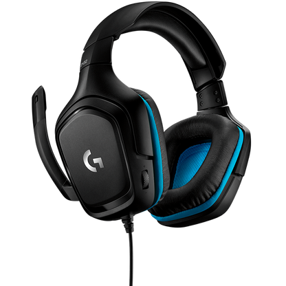 Logitech G432 Wired Gaming Headset 7.1 - Leatherette - Black Blue - USB – alternate product view 2