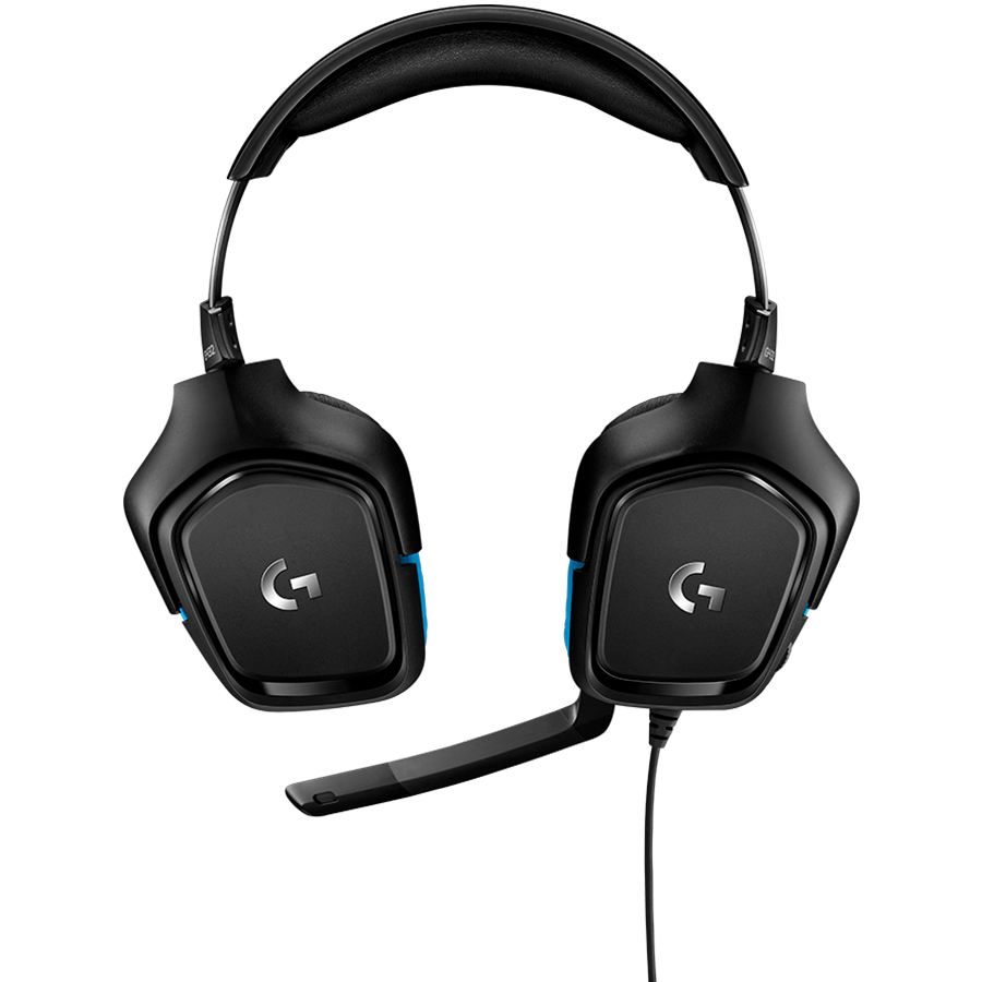 Logitech G432 Wired Gaming Headset 7.1 - Leatherette - Black Blue - USB – alternate product view 3