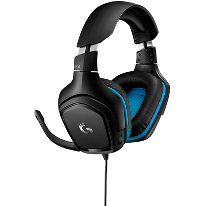 Logitech G432 Wired Gaming Headset 7.1 - Leatherette - Black Blue - USB – alternate product view 4