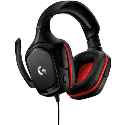 Logitech G332 Wired Gaming Headset - Leatherette - Black Red - 3.5 Mm – alternate product view 2