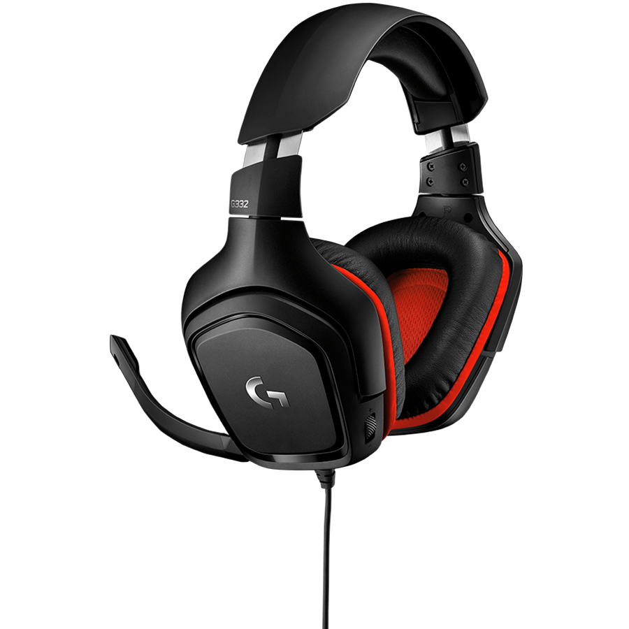 Logitech G332 Wired Gaming Headset - Leatherette - Black Red - 3.5 Mm – alternate product view 4