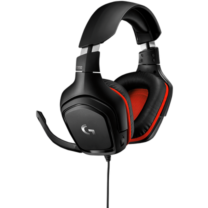 Logitech G332 Wired Gaming Headset - Leatherette - Black Red - 3.5 Mm – alternate product view 4