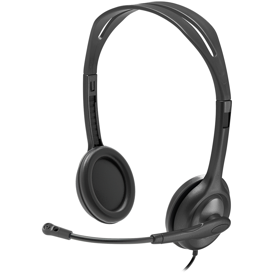 Logitech H111 Corded Stereo Headset - Black - 3.5 Mm