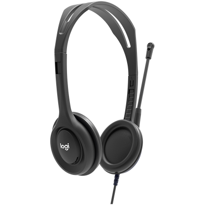 Logitech H111 Corded Stereo Headset - Black - 3.5 Mm – alternate product view 2