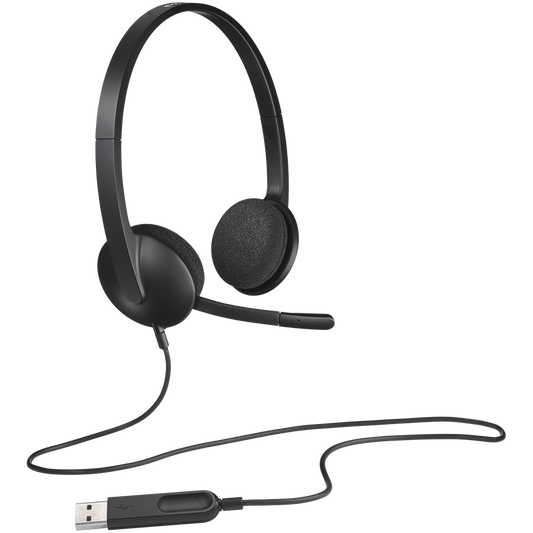 Logitech H340 Corded Headset - Black - USB