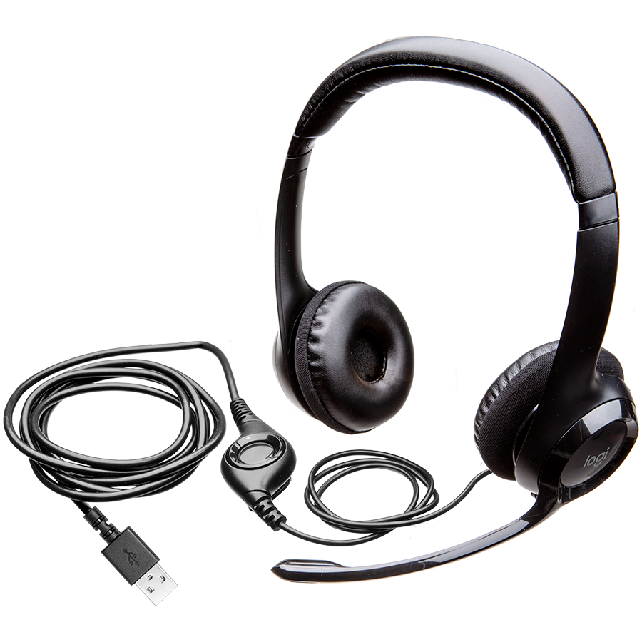 Logitech H390 Corded Headset - Black - USB