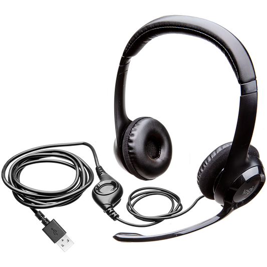 Logitech H390 Corded Headset - Black - USB