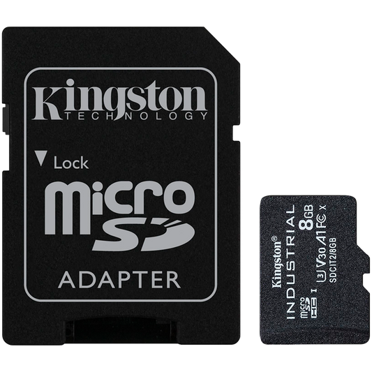 Kingston 8GB microSDHC Industrial C10 A1 pSLC Card + SD Adapter