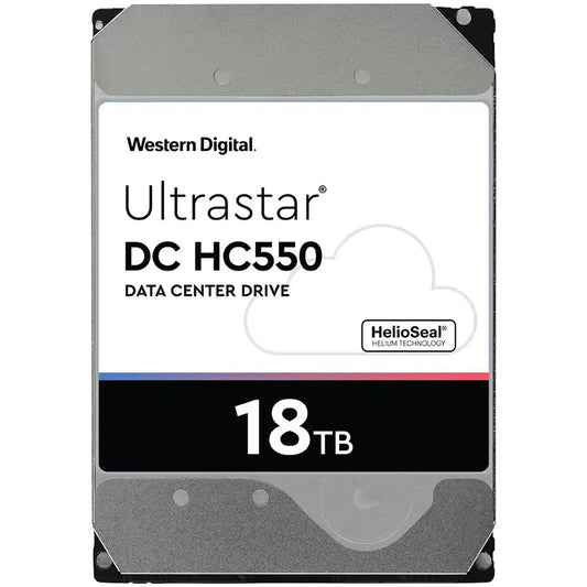 Western Digital Ultrastar DC HDD Server (3.5in 26.1MM 18TB 512MB 7200RPM SAS ULTRA 512E SE P3 DC HC550), – product photo
