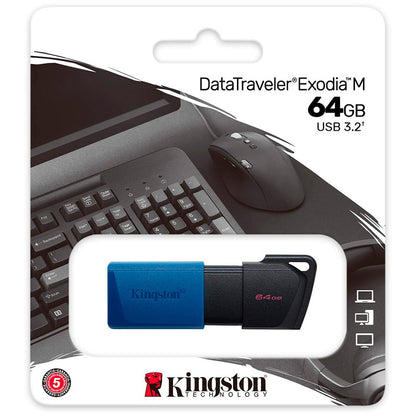 Kingston 64GB USB3.2 Gen 1 DataTraveler Exodia M (Black + Blue) – alternate product view 3