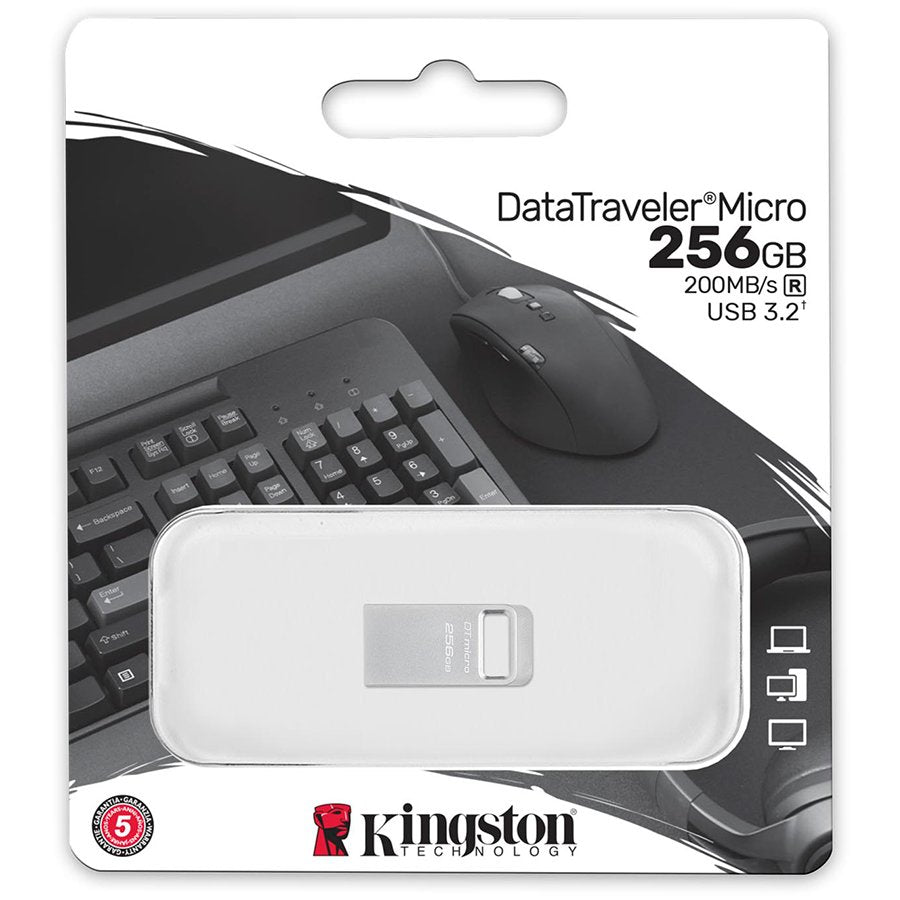 Kingston 256GB DataTraveler Micro 200MB/s Metal USB 3.2 Gen 1 – alternate product view 3
