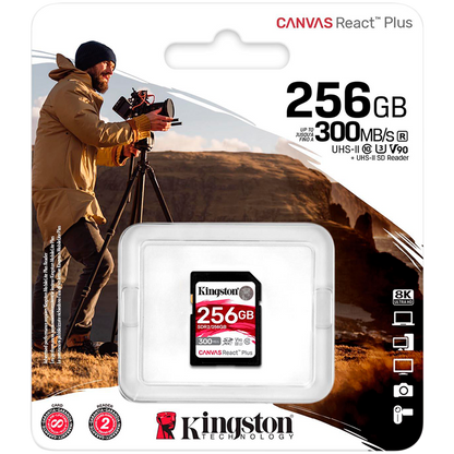Kingston 256GB Canvas React Plus SDXC UHS-II 300R/260W U3 V90 for Full HD/4K/8K – alternate product view 3