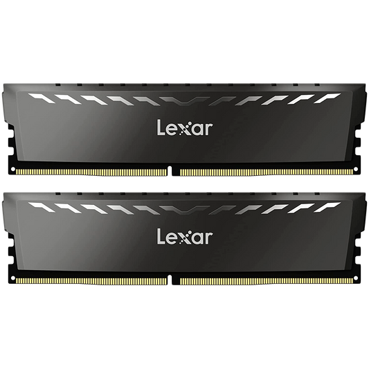 Lexar 2x8GB THOR DDR4 3200 UDIMM XMP Memory with heatsink. Dual pack – product image