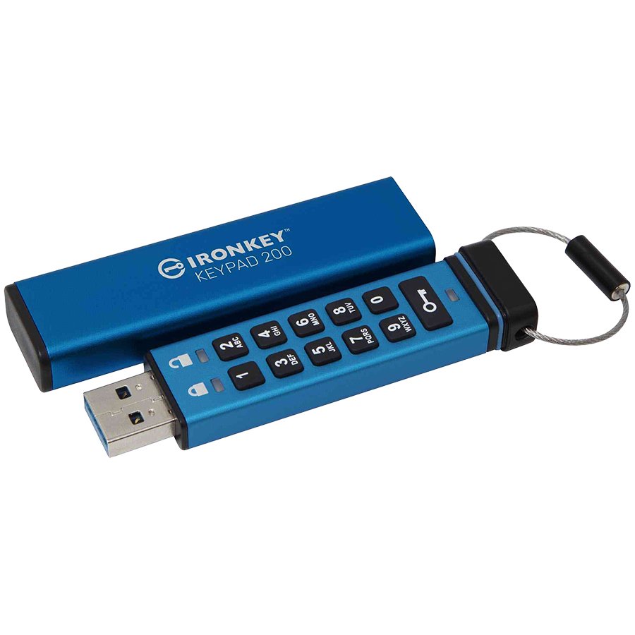 Kingston 32GB IronKey Keypad 200, FIPS 140-3 Lvl 3 (Pending) AES-256 Encrypted